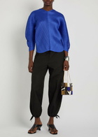 Pleats Please Issey Miyake Pleated Sculpted Woven top - Blue - One Size