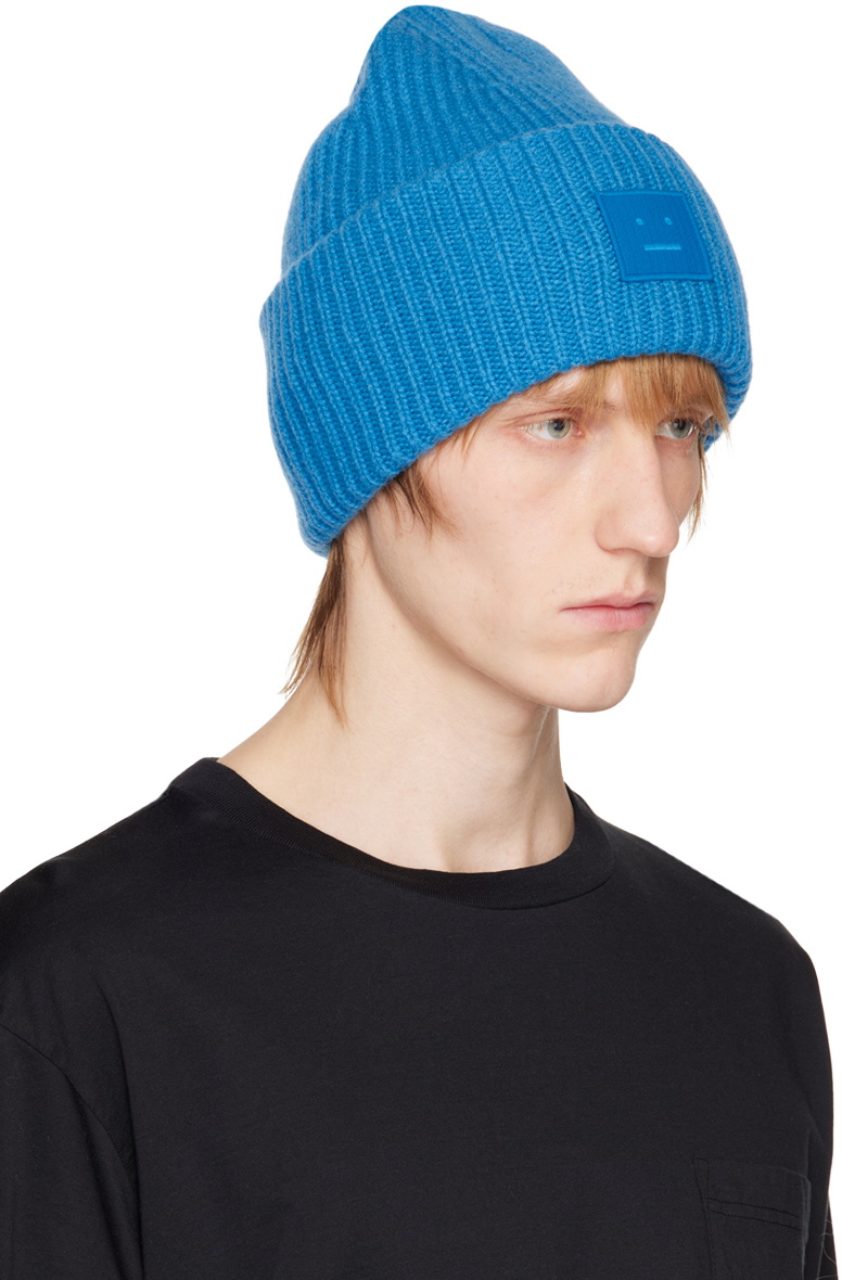 Acne Studios Blue Logo Beanie Acne Studios