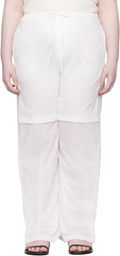 AMOMENTO White Nylon Layered Trousers