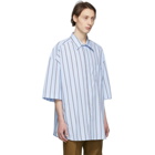 AMI Alexandre Mattiussi Blue Striped Shirt