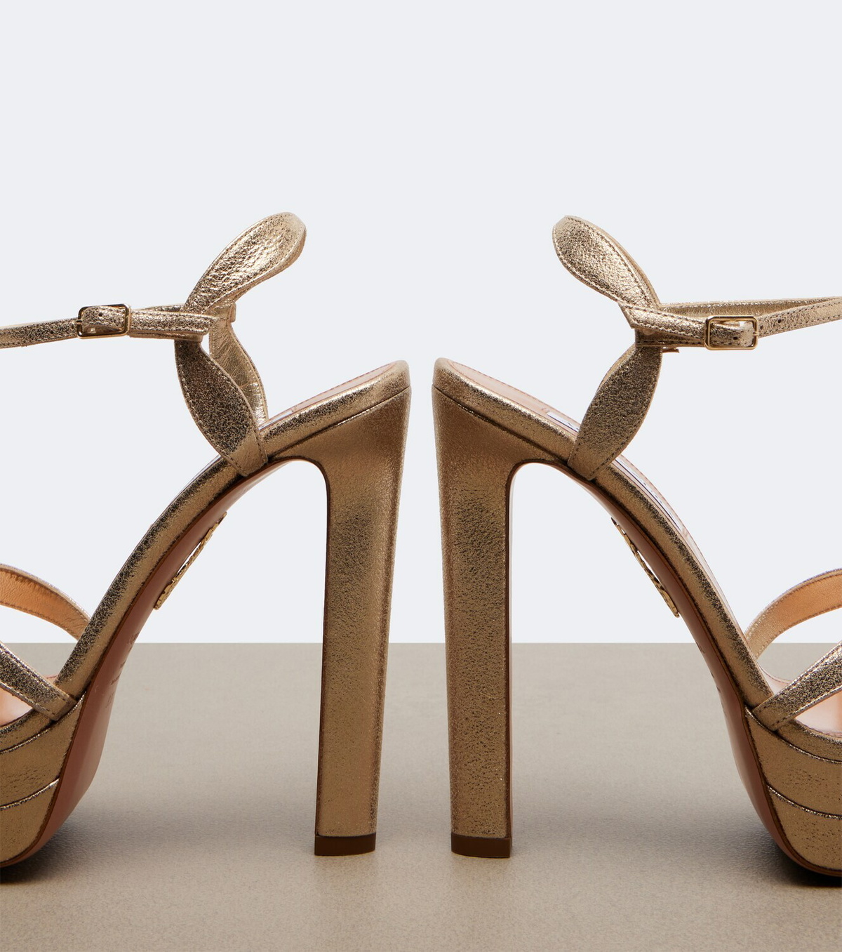 Aquazzura Soulmate metallic leather platform sandals