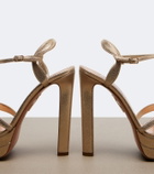 Aquazzura Soulmate metallic leather platform sandals