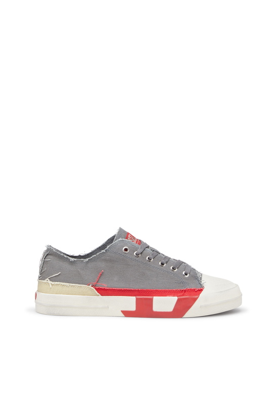 Photo: Diesel S-D-Verse-Dirty-effect canvas sneakers - Sneakers Mens in Grey