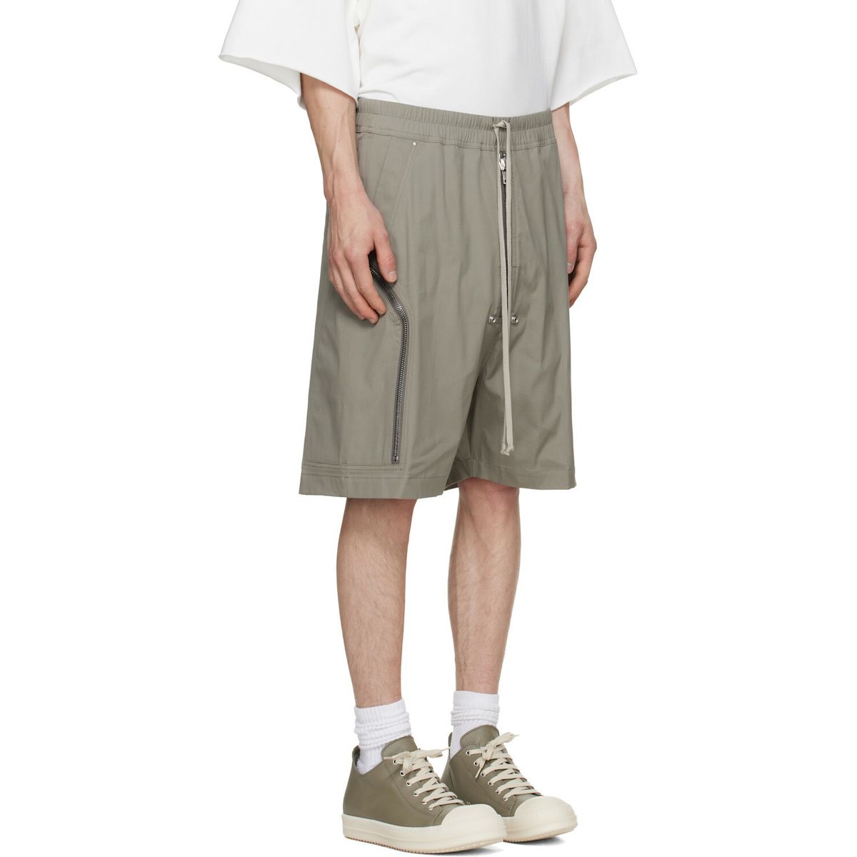 Rick Owens Taupe Tower Heizer Cargo Shorts