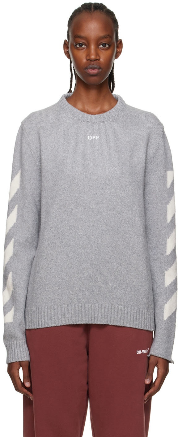Off-White Gray Diag Arrow Sweater Off-White