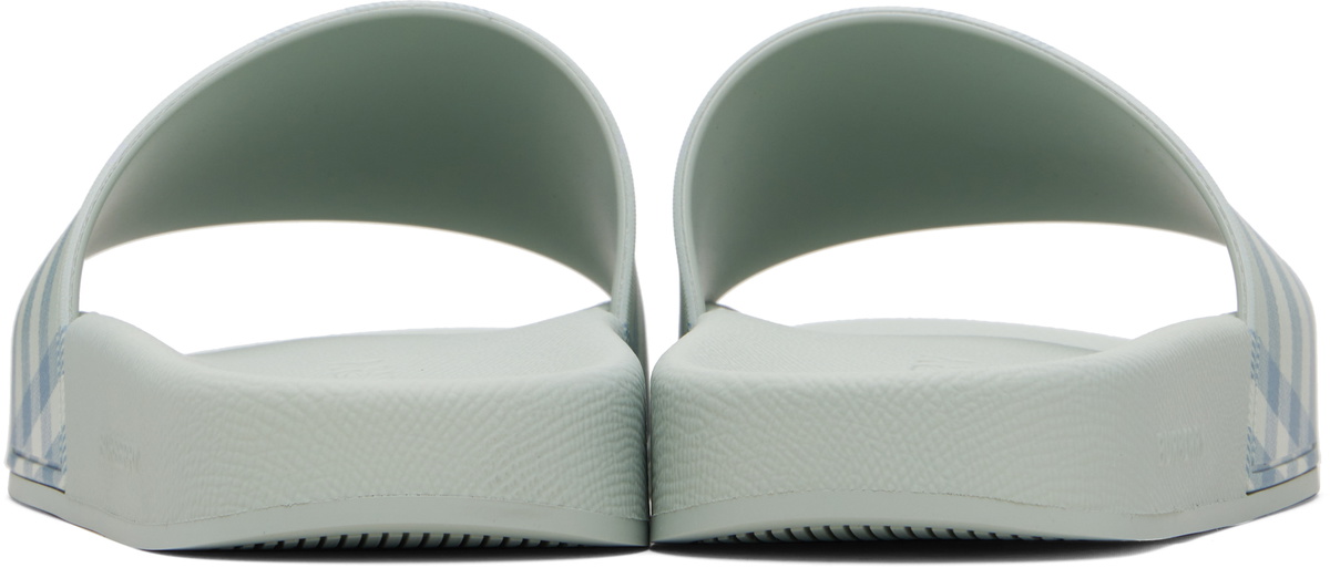 Burberry Green Check Slides