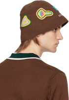 Casablanca Brown Crochet Bucket Hat