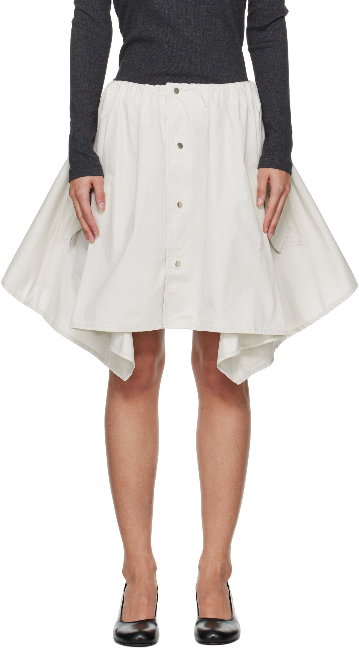 Our Legacy Beige Side Stripe Miniskirt Our Legacy