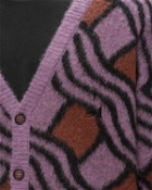 Awake Wavy Jacquard Mohair Cardigan Pink|Purple - Mens - Zippers & Cardigans