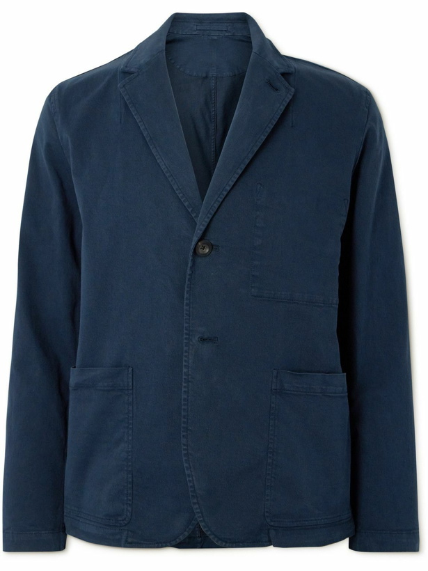 Photo: Mr P. - Garment-Dyed Stretch-Cotton Twill Blazer - Blue
