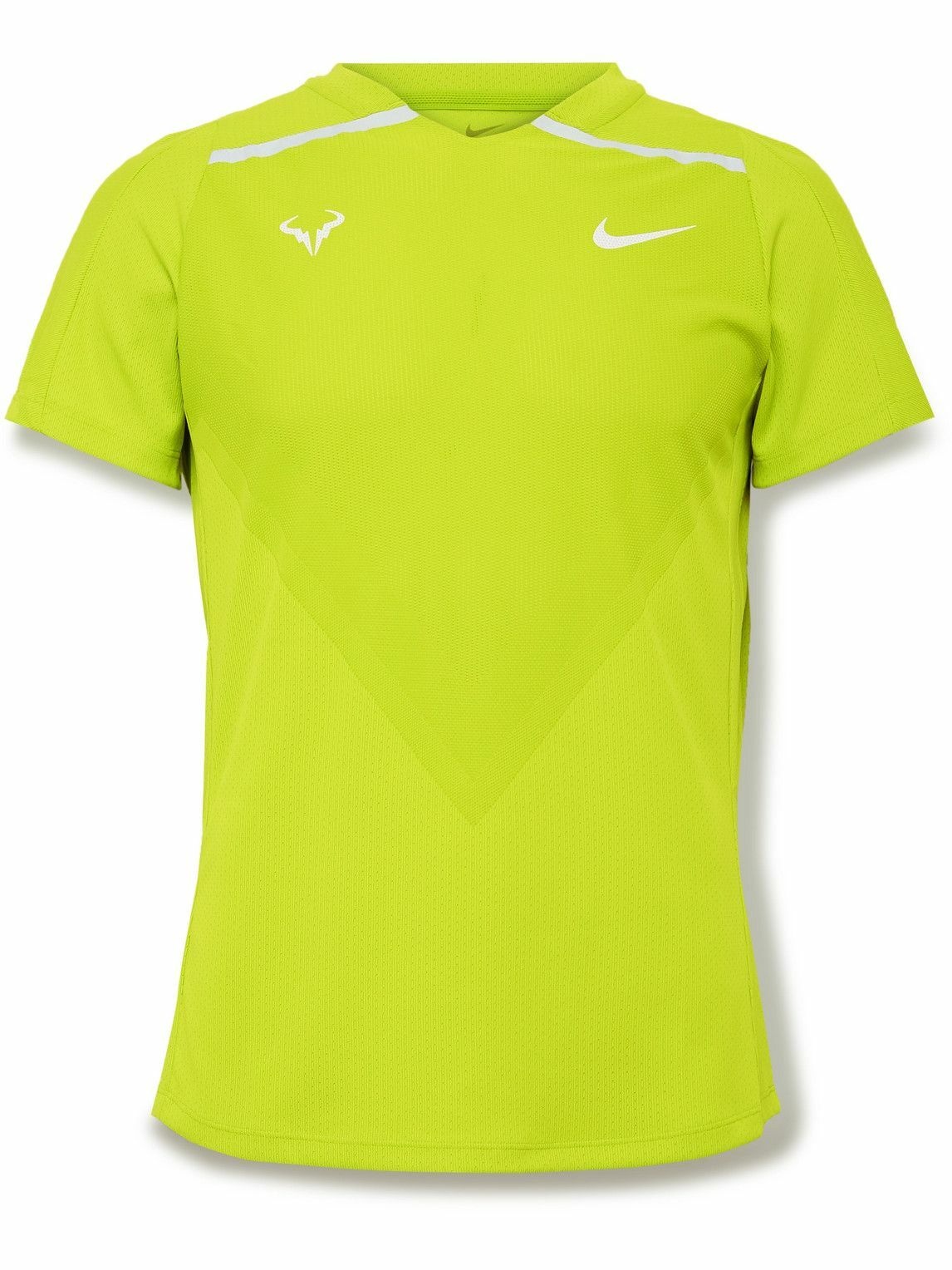 Photo: Nike Tennis - NikeCourt Rafa Slim-Fit Dri-FIT ADV Tennis T-Shirt - Yellow