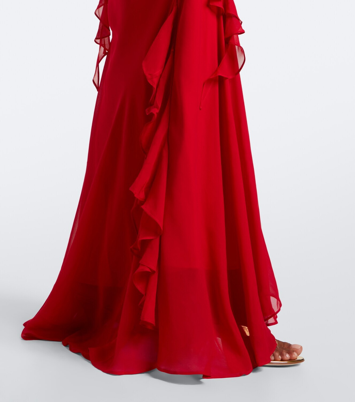 De La Vali Mayara ruffled georgette gown