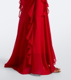 De La Vali Mayara ruffled georgette gown