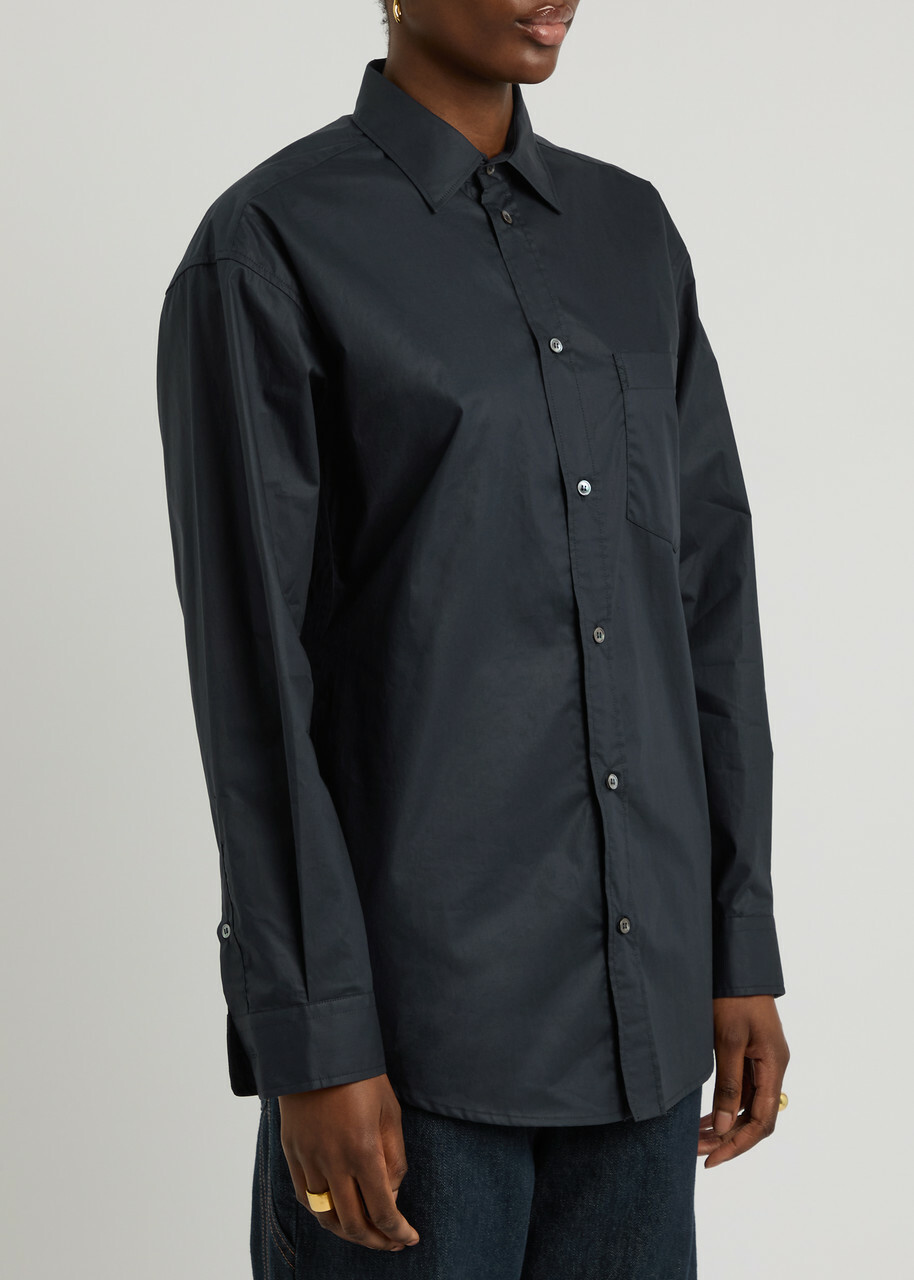 Darkpark Anne Cotton-poplin Shirt Navy