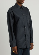 Darkpark Anne Cotton-poplin Shirt Navy