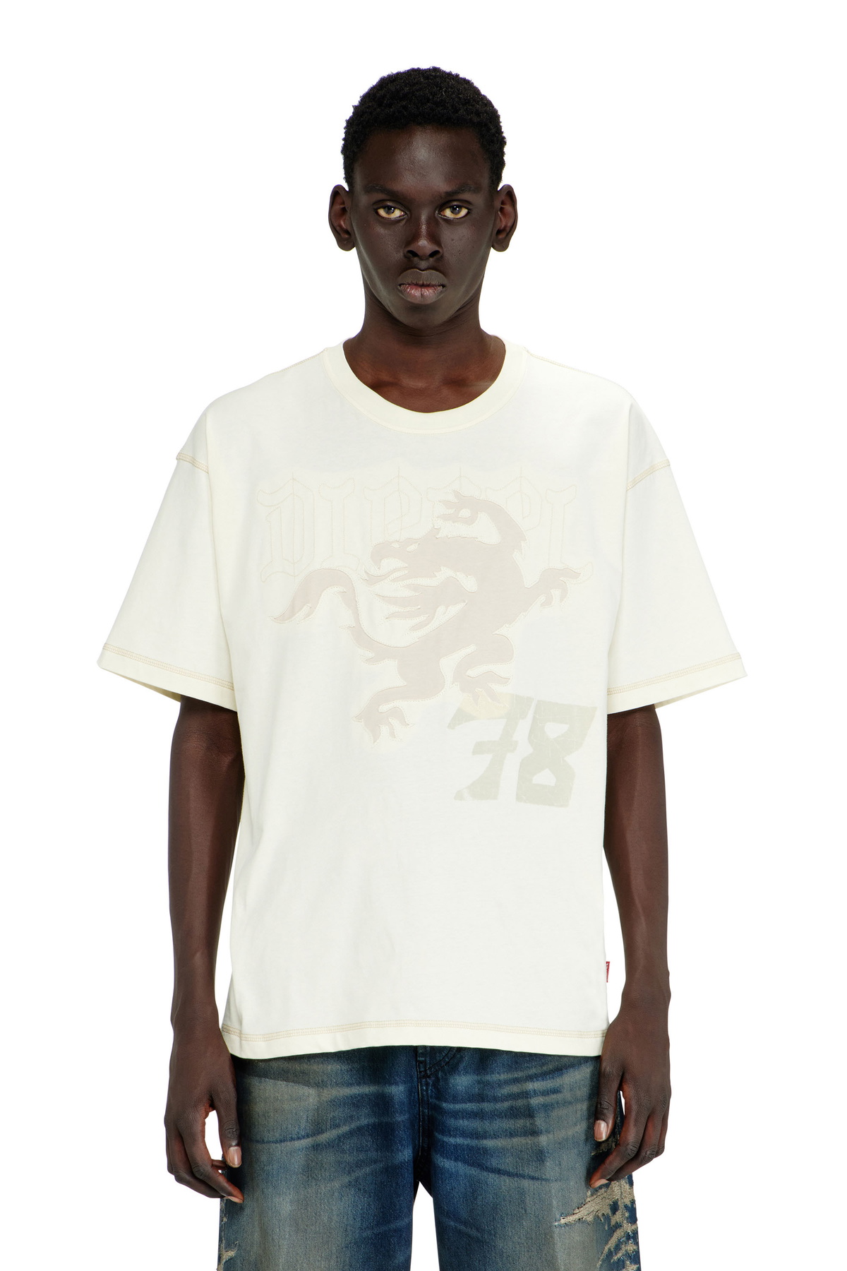 Diesel Faded tank top with puffy Oval D - T-Shirts Mens in Black