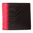 Alexander McQueen Black and Pink Rib Cage Wallet