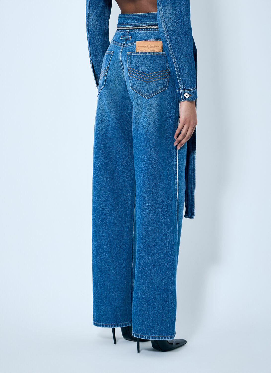 Jean Paul Gaultier Zip-Belt Denim Jeans