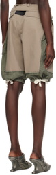 Ottolinger Taupe Drawstring Cargo Shorts