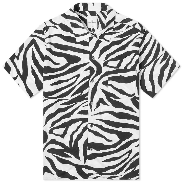 Photo: Uniform Experiment Short Sleeve Zebra Rayon Wide Box Shirt
