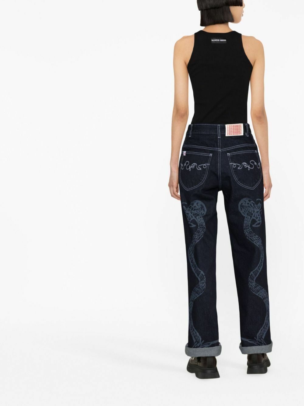 Charles Jeffrey Loverboy Etched Denim Wide-Leg Jeans