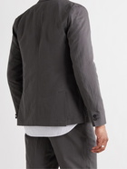 MR P. - Unstructured Double-Breasted Linen and Cotton-Blend Suit Jacket - Black