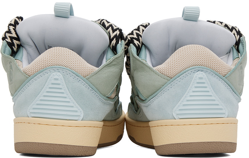 Lanvin Blue Leather Curb Sneakers Lanvin