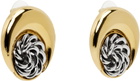 Marine Serre Gold & Silver Regenerated Buttons Moon Earrings