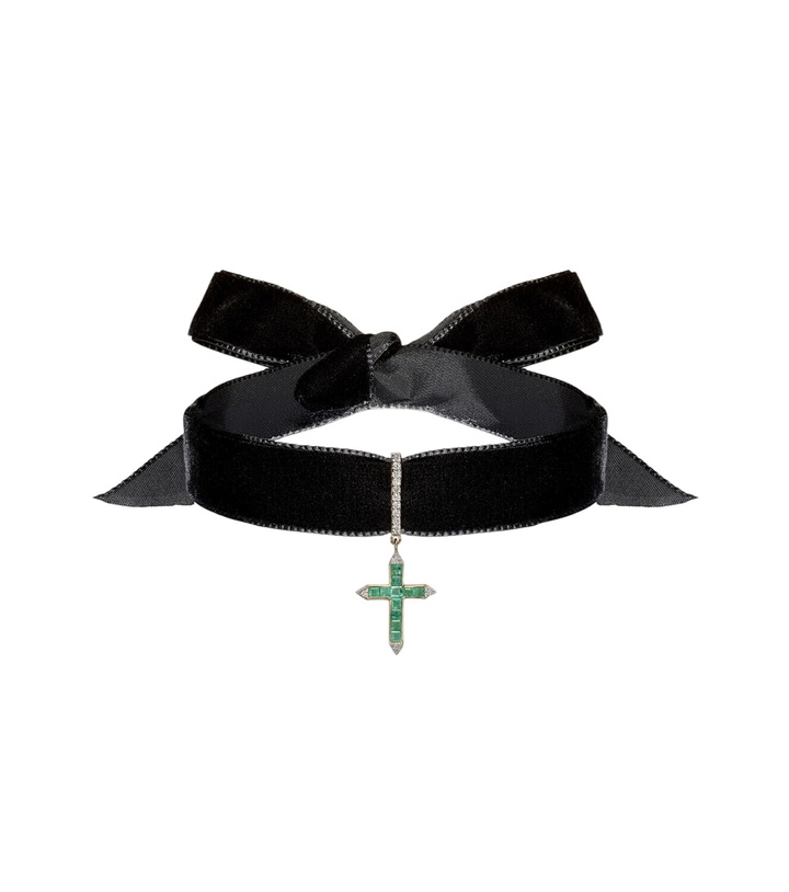 Photo: Mateo 14kt gold (585/1000) choker with emeralds and diamonds