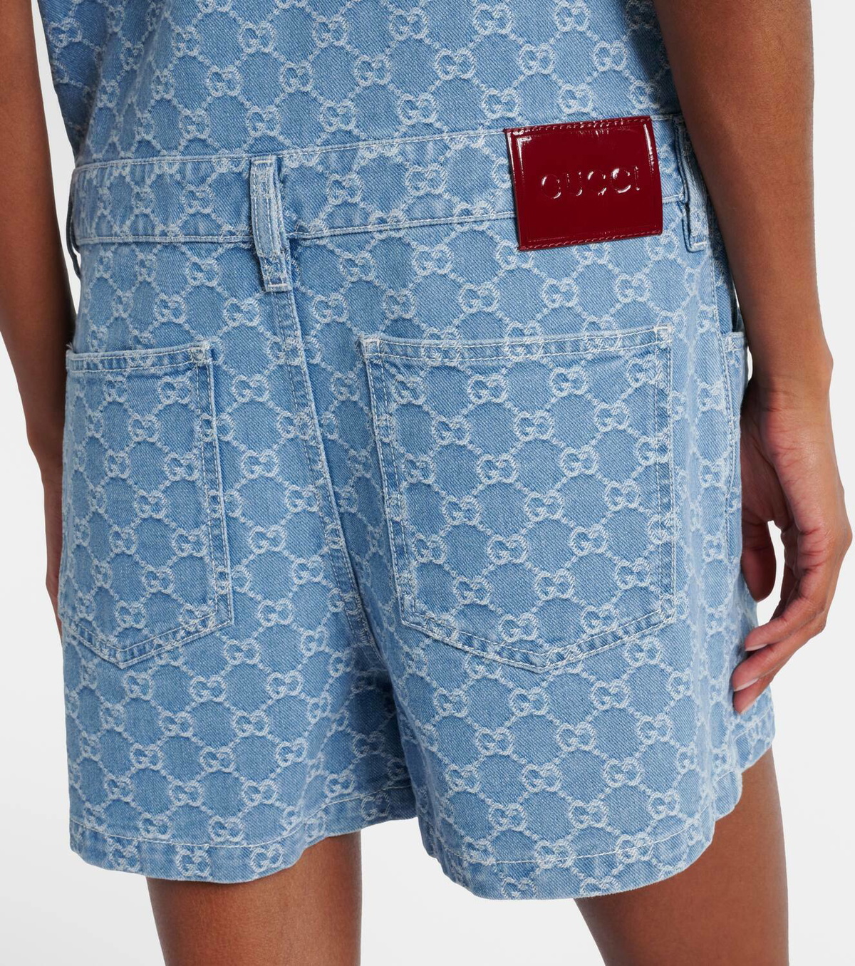 Gucci GG denim jacquard romper