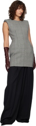 Mugler Gray Checked Stockman Mini Dress