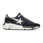 Golden Goose Navy Running Sole Sneakers