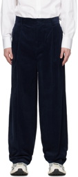 We11done Navy Wide-Leg Trousers