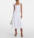 Vince - Square-neck linen-blend midi dress