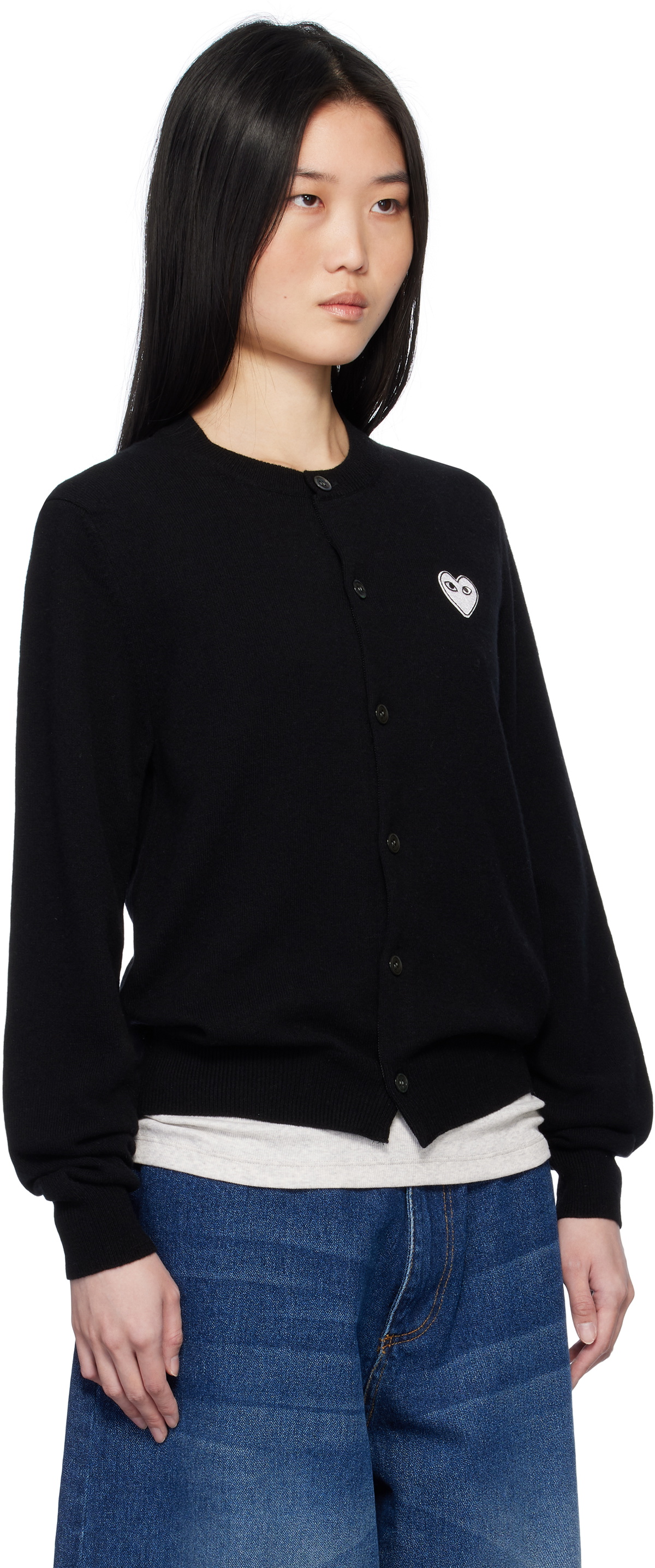 COMME des GARÇONS PLAY Black White Heart Cardigan