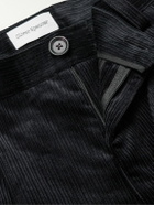 Oliver Spencer - Morton Straight-Leg Pleated Cotton-Corduroy Trousers - Black