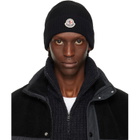 Moncler Black Logo Cotton Beanie