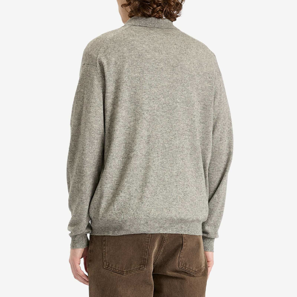 auralee ｜CASHMERE SILK KNIT SKIPPER Auralee 'Super Fine Cashmere Silk Knit Skipper Polo' (White