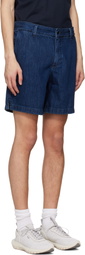BOSS Blue Elasticized Waistband Denim Shorts