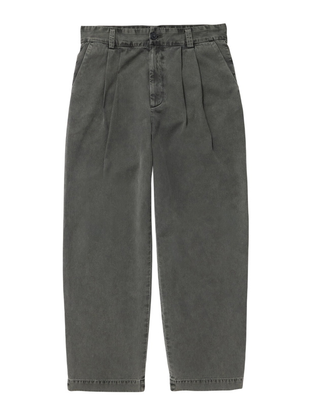 Photo: AGOLDE - Slater Tapered Pleated Cotton-Twill Trousers - Gray