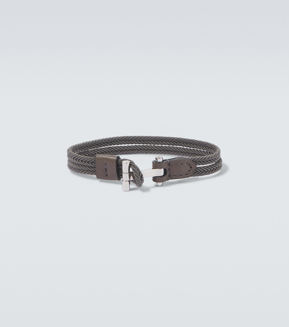 Tom Ford Braided leather-trimmed bracelet