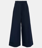 CO Cotton and silk poplin wide-leg pants