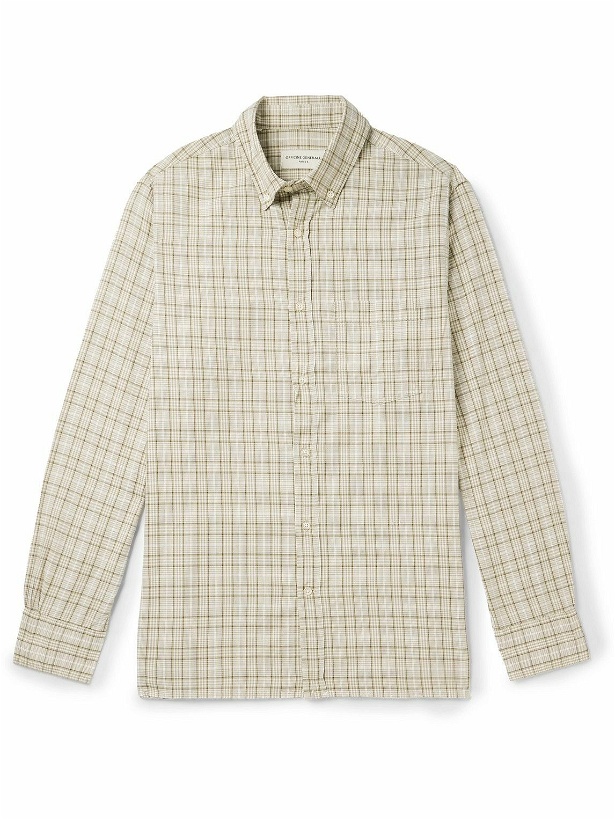 Photo: Officine Générale - Button-Down Collar Checked Organic Cotton-Twill Shirt - Neutrals