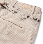 KAPITAL - Ashbury Wide-Leg Tie-Dyed Cotton-Corduroy Trousers - Neutrals