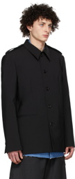 We11done Black Regular Collar Jacket