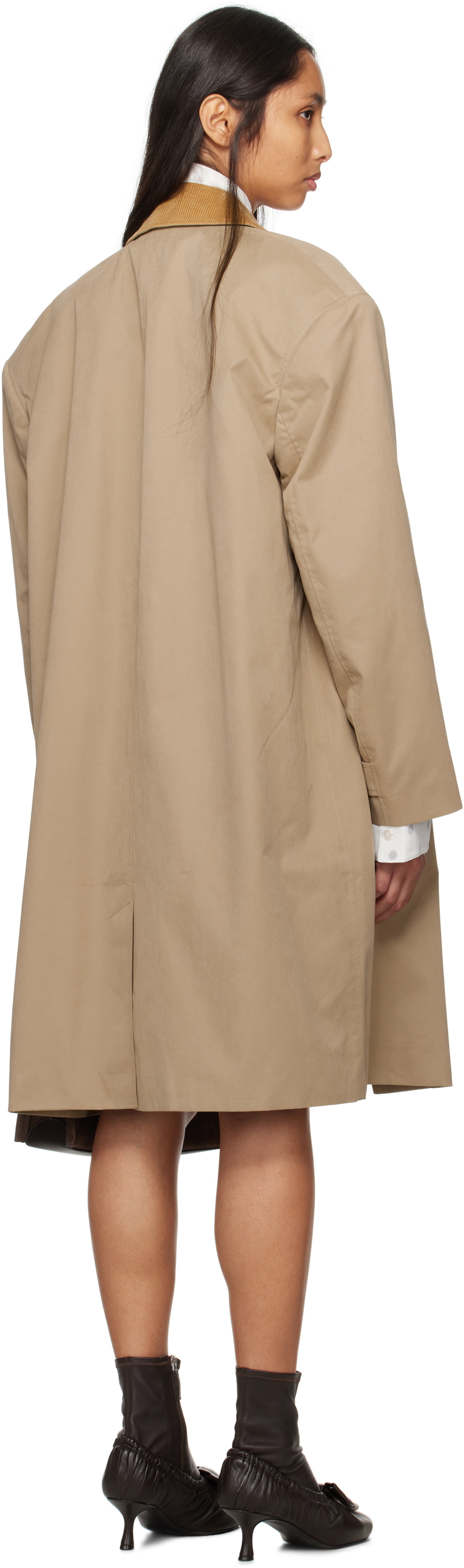 Meryll Rogge Beige Cotton Coating Mac Coat