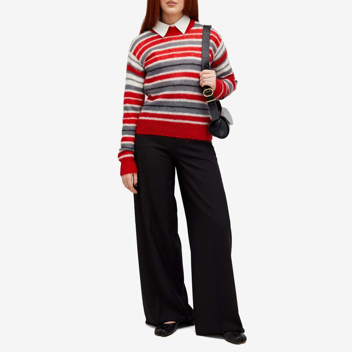 Marni Women's Sweatshirt in Stripe in Neutral Grey