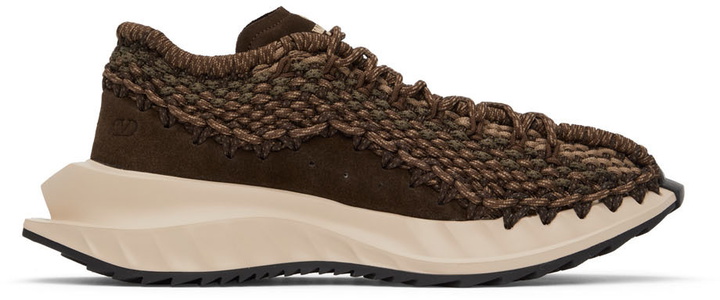 Photo: Valentino Garavani Brown Outdoor Crochet Sneakers