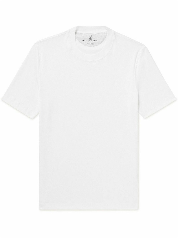 Photo: Brunello Cucinelli - Cotton-Jersey T-Shirt - White