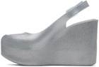 Melissa Silver Groovy Wedge Heels